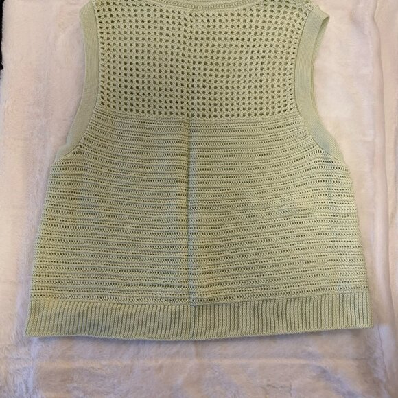 NWOT Banana Republic Janie Cotton Sweater Tank - Size M - Frosted Celery Green - Picture 2 of 4